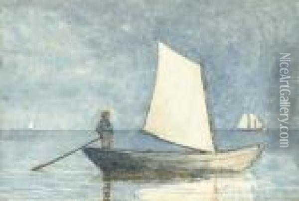 Sailing A Dory Oil Painting - Winslow Homer