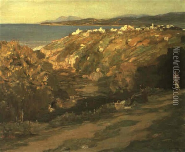 Hazel And Alice, Tangier Oil Painting - John Lavery