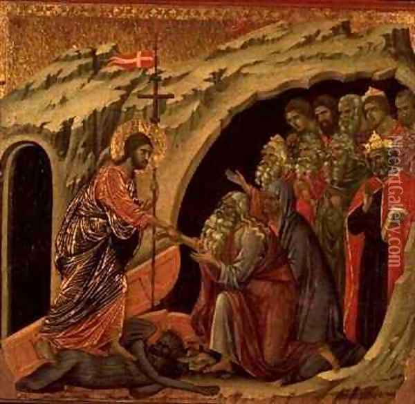 Maesta Descent into Limbo Oil Painting - Buoninsegna Duccio di