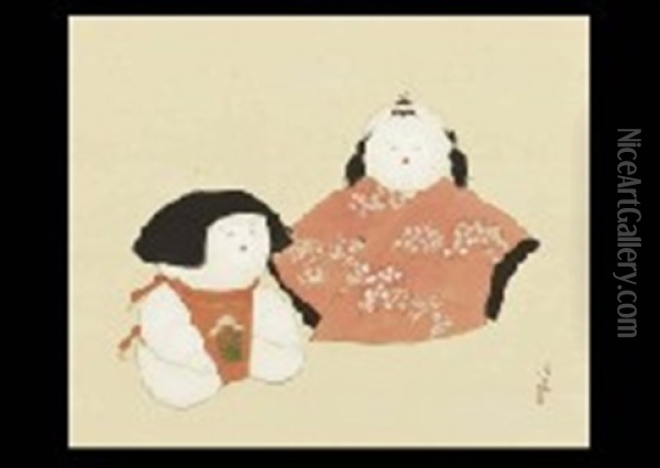 Senzo Doll Oil Painting - Tsunetomi Kitano