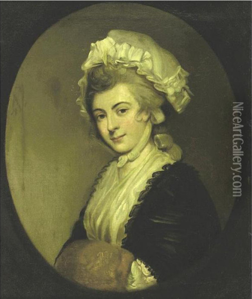 Portrait Of Mrs. Robinson Oil Painting - George Romney
