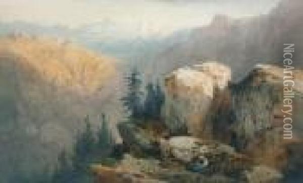 A View Of The Jungfrau Oil Painting - Alexandre Calame
