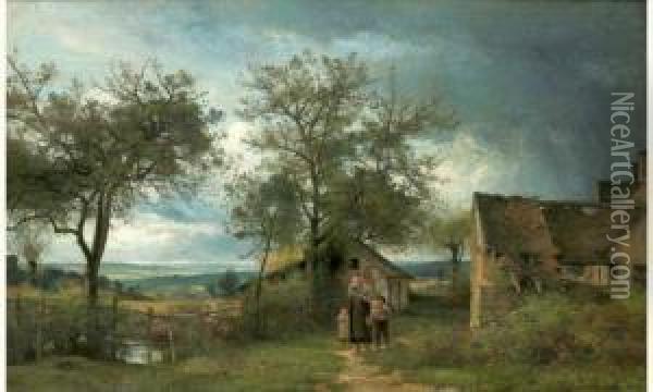 Paysage Apres La Pluie Oil Painting - Eugene Antoine Samuel Lavieille
