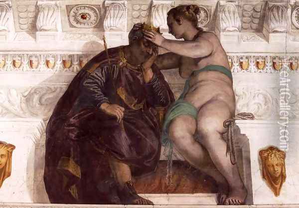 Chance Crowning a Sleeping Man Oil Painting - Paolo Veronese (Caliari)