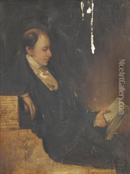 Portrait Sketch Of A Seated Gentleman Oil Painting - John Jackson