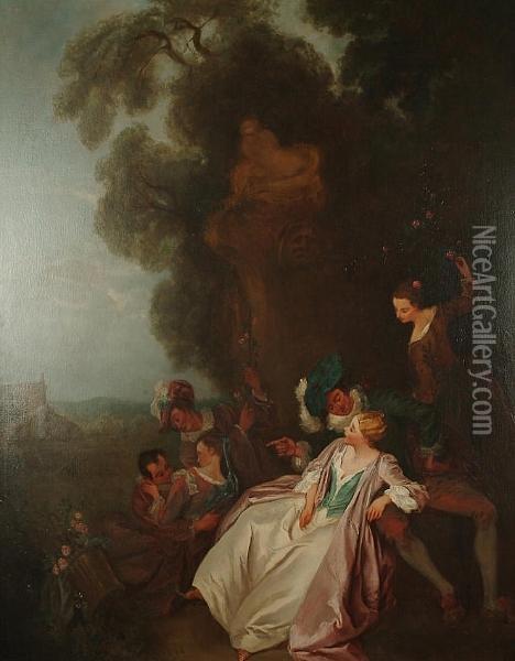 Fete Champetres Oil Painting - Watteau, Jean Antoine