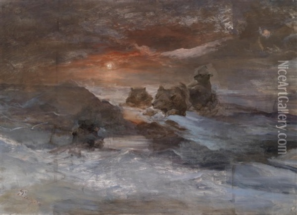 Barenjagd Auf Franz Josef Land Oil Painting - Julius von Payer