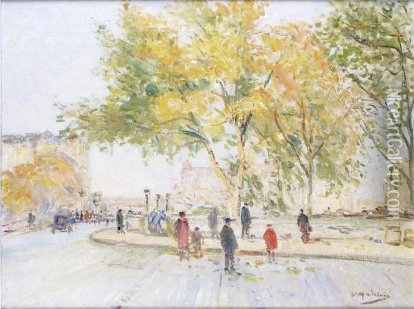 Paris, Bord De Seine Oil Painting - Gustave Madelain