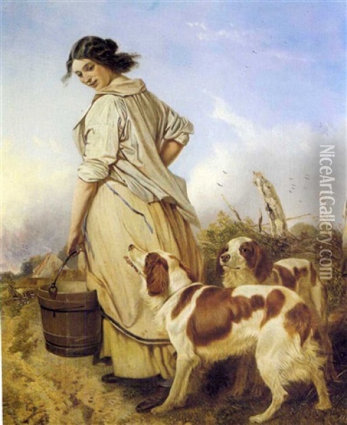 The Milkmaid Oil Painting - Richard Ansdell