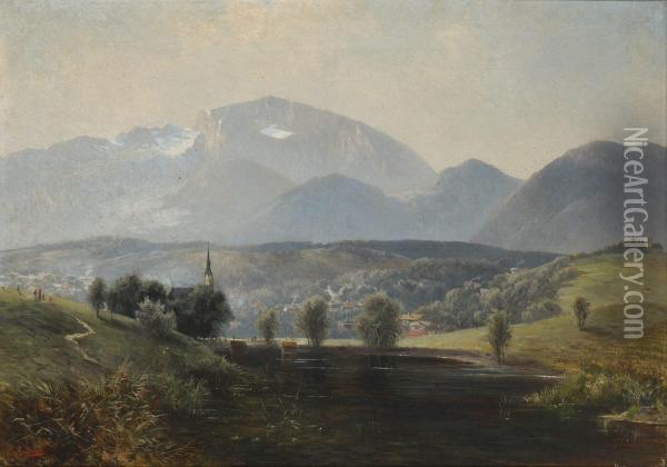 Vorgebirgslandschaft. Oil Painting - Carl, Karl Riedel