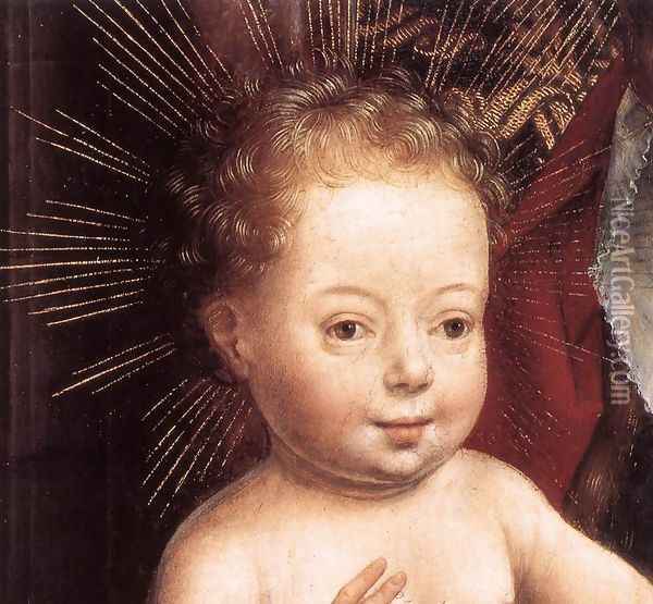 Standing Virgin and Child (detail) c. 1490 Oil Painting - Hans Memling