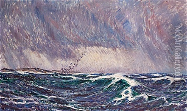 Hav, Lofoten Oil Painting - Rikard Lindstroem