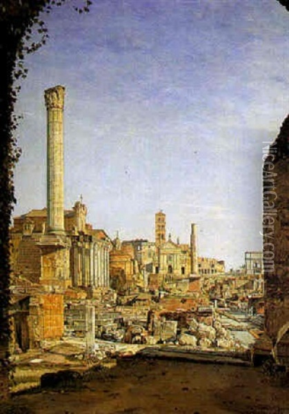 Parti Fra Forum Romanum Oil Painting - Josef Theodor Hansen