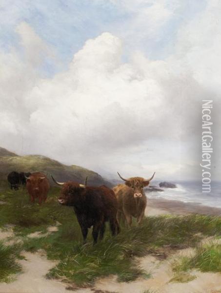 On The Ayrshire Coast Oil Painting - Peter Graham