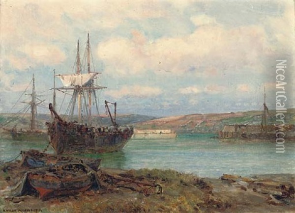 Cormack Harbour (+ Another Similar; Pair) Oil Painting - Arthur Wilde Parsons