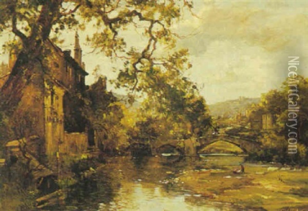 Le Vieux Pont A Mende Oil Painting - Maurice Levis