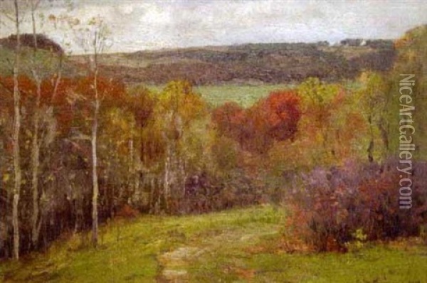 The Distant Meadow: Oregon, Illinois Oil Painting - Charles Francis Browne