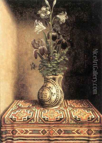 Flower Still-life c. 1490 Oil Painting - Hans Memling