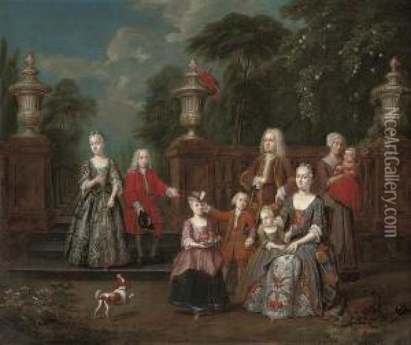 A Group Portrait Oil Painting - Jan Josef, the Elder Horemans