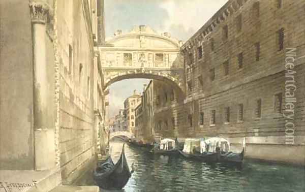 Il Ponte dei Sospiri, Venezia Oil Painting - Alberto Prosdocimi