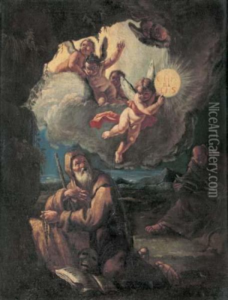 San Francesco Da Paola In Estasi Oil Painting - Francesco Fontebasso