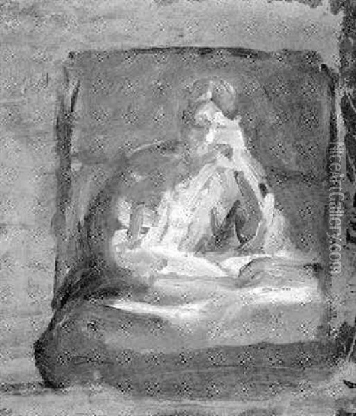 Man Reading Oil Painting - Susan Hannah MacDowell Eakins