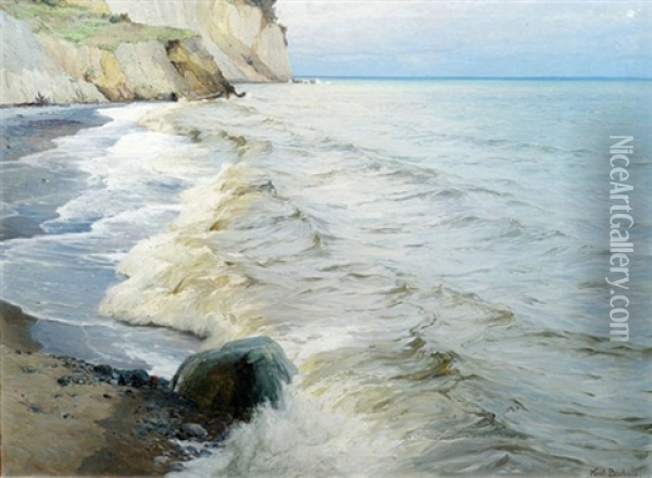 Felsige Meereskuste Oil Painting - Karl Theodor Boehme