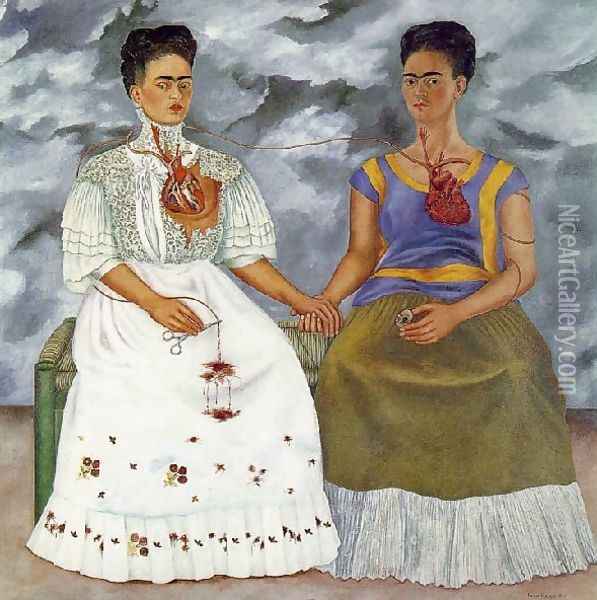 The Two Fridas Oil Painting - Frida Kahlo