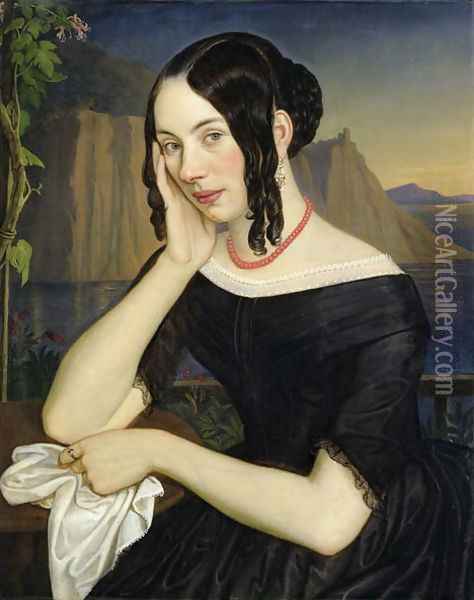 Katharina Kern of Sterzing, 1842 Oil Painting - Friedrich Wasmann