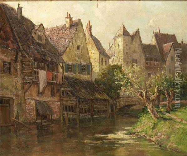 Alte Hauser In St Oil Painting - Theodor Feucht