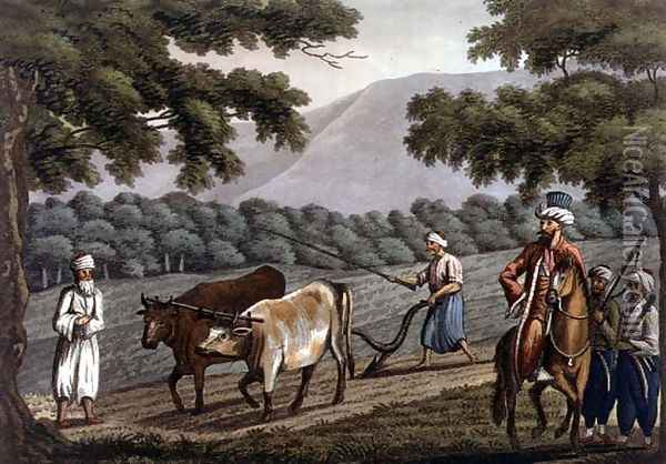 Agriculture in Syria, engraved by Joseph Constantine Stadler (fl.1780-1812) pub. by J. White, 1801 Oil Painting - Cooper Willyams