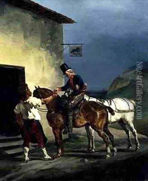 The White Horse Tavern Oil Painting - Theodore Gericault