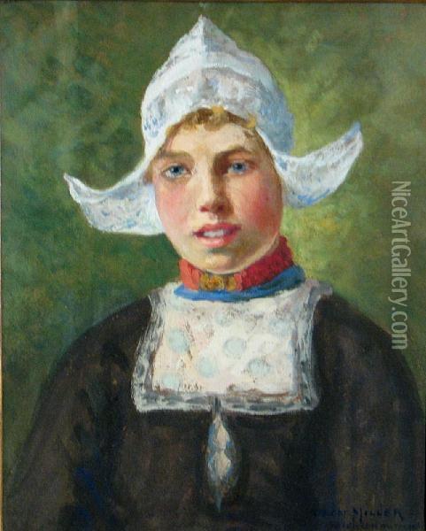 A Portrait Of A Dutch Girl Oil Painting - Oscar Miller