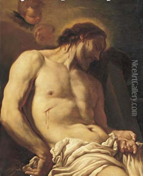 Christ Before The Tomb Oil Painting - Antonio Molinari