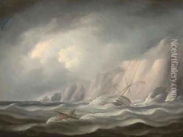 In dangerous waters Oil Painting - Thomas Buttersworth