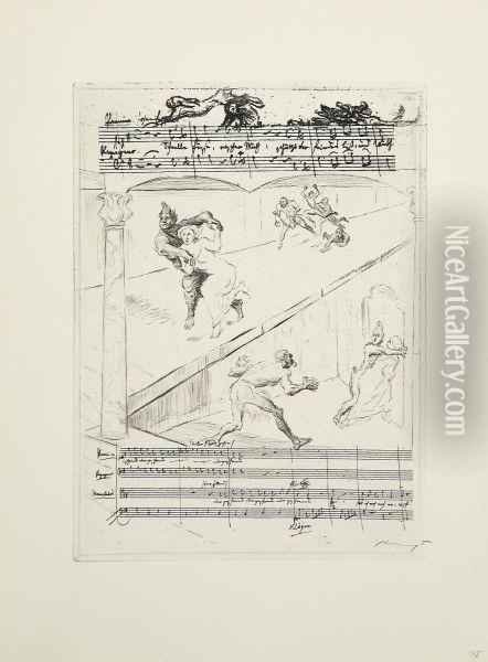 Randzeichnungen Zu Mozarts Zauberflote Oil Painting - Max Slevogt