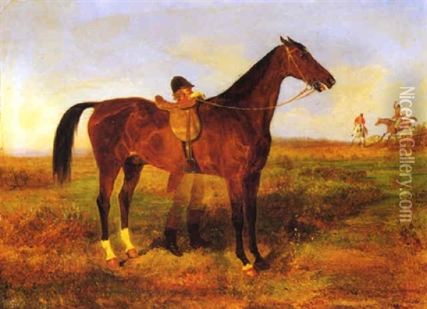 Cavallo E Cavaliere Con Giubba Rossa Oil Painting - Filippo Palizzi