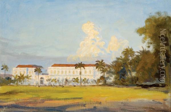 A View Of The Palace At Buitenzorg Oil Painting - Carel Lodewijk, Dake Sr.