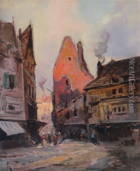 Strada Del Nord Europa Oil Painting - Oscar Ricciardi