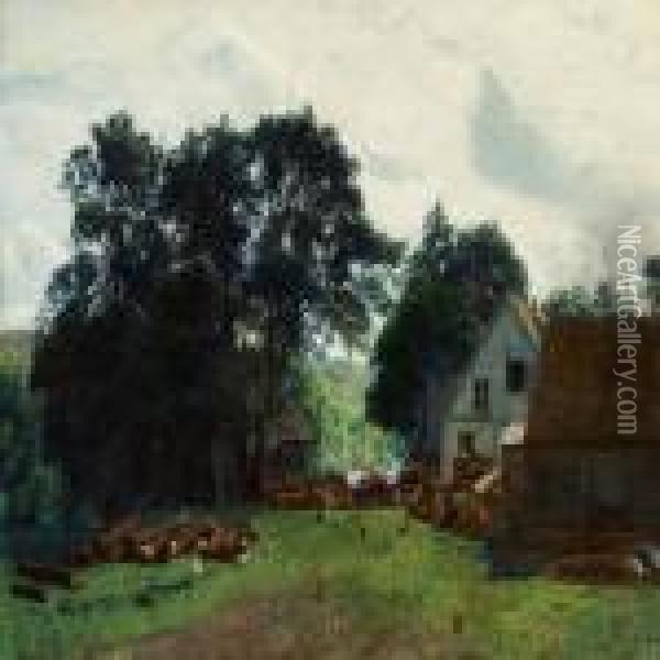The Old Mill Oil Painting - Niels Skovgaard