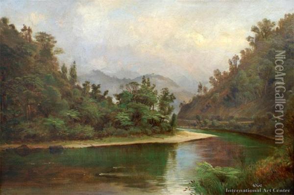 Wanganui River Oil Painting - Charles Blomfield