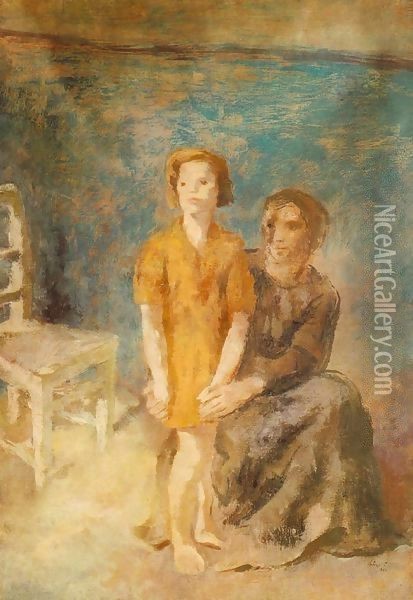 Mother and Daughter 1944 Oil Painting - Istvan Desi-Huber