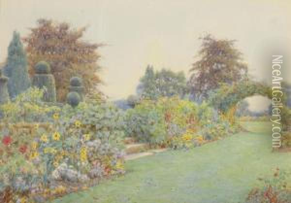 Under The Terrace, Brome Hall Oil Painting - Ernest Arthur Rowe