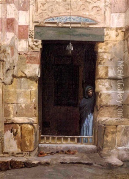 Porte D'une Mosquee Oil Painting - Jean-Leon Gerome