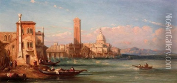 Italian Landscapes: Two Oil Painting - Edward Pritchett