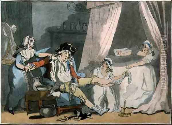 Four oClock in Town, pub. 1788 Oil Painting - Thomas Rowlandson