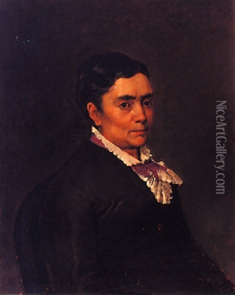 Retrato De La Hermana Del Artista: Maria Sainz Y Saiz Oil Painting - Casimiro Sainz Y Sainz