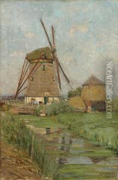 Petit Moulin Pres De La Riviere Oil Painting - Rodolphe Paul Wytsman