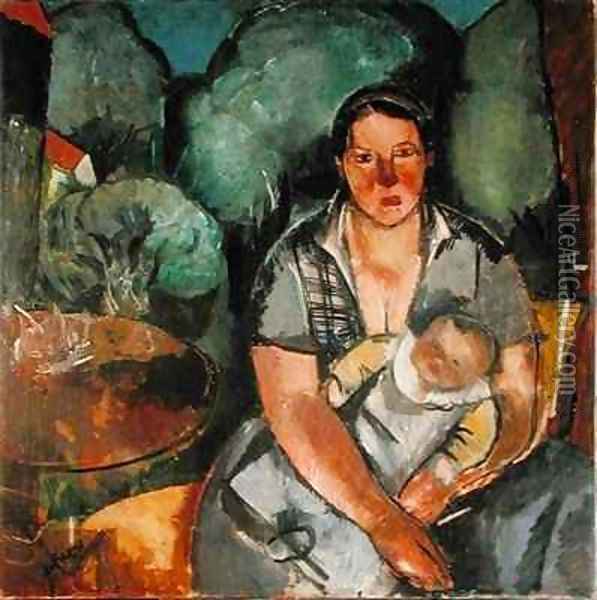 Maternity Oil Painting - Charles Georges Dufresne