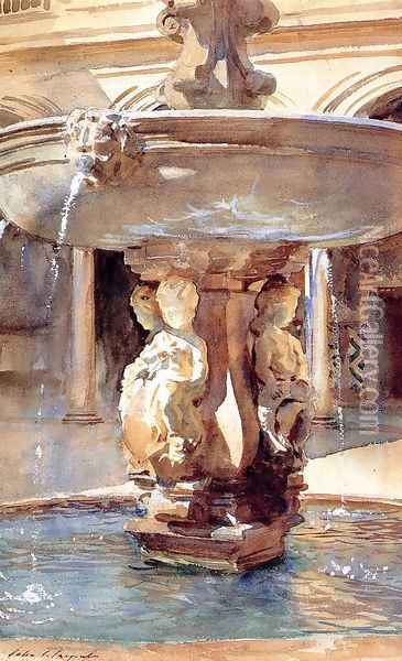 Spanish Fountain Oil Painting - John Singer Sargent
